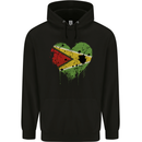 Love Guyana Flag Guyanese Day Football Childrens Kids Hoodie Black