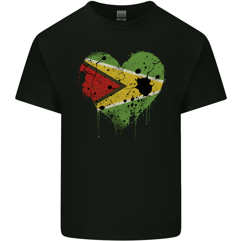 Love Guyana Flag Guyanese Day Football Kids T-Shirt Childrens Black
