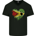 Love Guyana Flag Guyanese Day Football Mens V-Neck Cotton T-Shirt Black