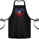 Love Haiti Flag Haitian Day Football Cotton Apron 100% Organic Black