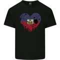 Love Haiti Flag Haitian Day Football Mens Cotton T-Shirt Tee Top Black