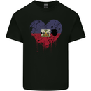 Love Haiti Flag Haitian Day Football Mens Cotton T-Shirt Tee Top Black