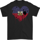 Love Haiti Flag Haitian Day Football Mens Gildan Cotton T-Shirt Black