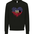 Love Haiti Flag Haitian Day Football Mens Sweatshirt Jumper Black