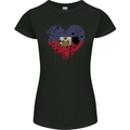 Love Haiti Flag Haitian Day Football Womens Petite Cut T-Shirt Black
