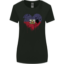 Love Haiti Flag Haitian Day Football Womens Wider Cut T-Shirt Black
