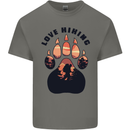 Love Hiking Bear Paw Trekking Hike Outdoors Mens Cotton T-Shirt Tee Top Charcoal