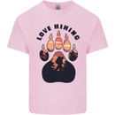 Love Hiking Bear Paw Trekking Hike Outdoors Mens Cotton T-Shirt Tee Top Light Pink