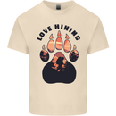 Love Hiking Bear Paw Trekking Hike Outdoors Mens Cotton T-Shirt Tee Top Natural