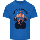 Love Hiking Bear Paw Trekking Hike Outdoors Mens Cotton T-Shirt Tee Top Royal Blue
