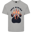Love Hiking Bear Paw Trekking Hike Outdoors Mens Cotton T-Shirt Tee Top Sports Grey