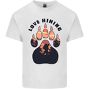 Love Hiking Bear Paw Trekking Hike Outdoors Mens Cotton T-Shirt Tee Top White
