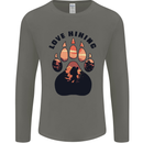 Love Hiking Bear Paw Trekking Hike Outdoors Mens Long Sleeve T-Shirt Charcoal