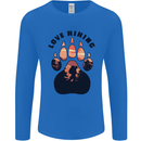 Love Hiking Bear Paw Trekking Hike Outdoors Mens Long Sleeve T-Shirt Royal Blue