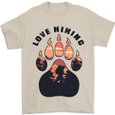 Love Hiking Bear Paw Trekking Hike Outdoors Mens T-Shirt 100% Cotton Sand