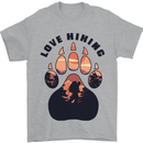 Love Hiking Bear Paw Trekking Hike Outdoors Mens T-Shirt 100% Cotton Sports Grey