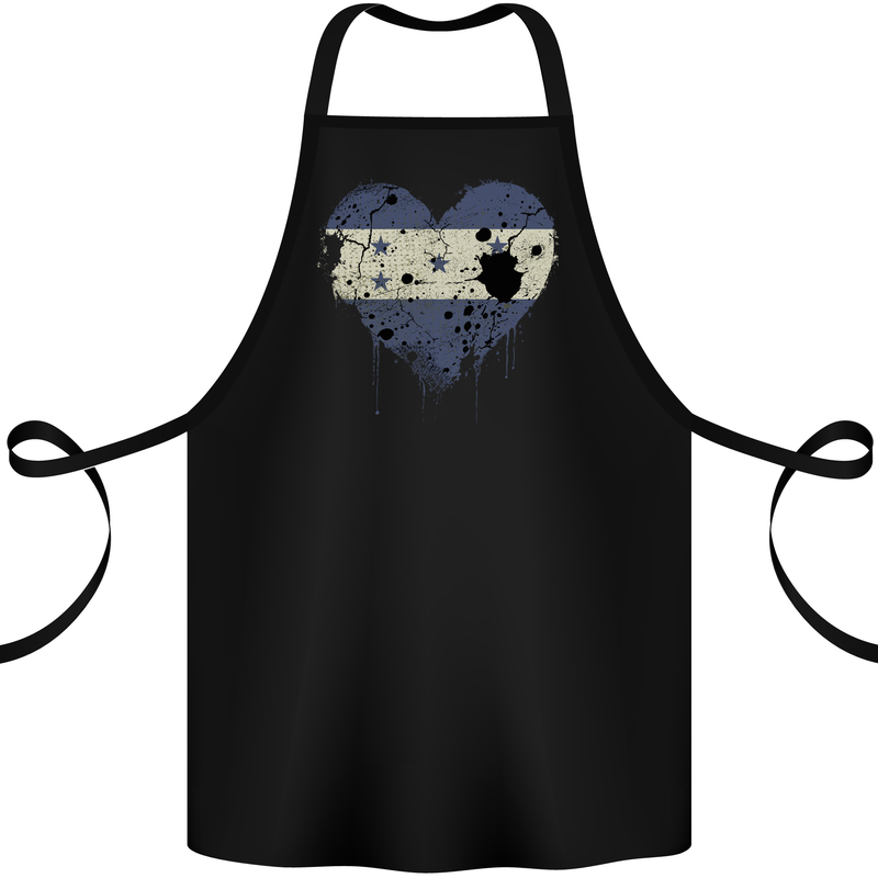 Love Honduras Flag Honduran Day Football Cotton Apron 100% Organic Black