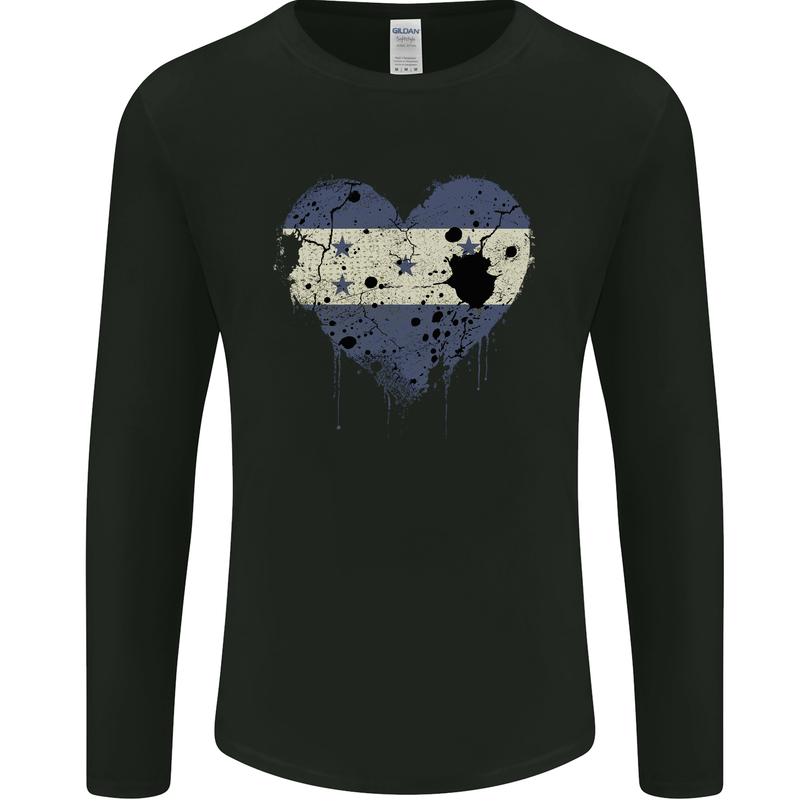 Love Honduras Flag Honduran Day Football Mens Long Sleeve T-Shirt Black