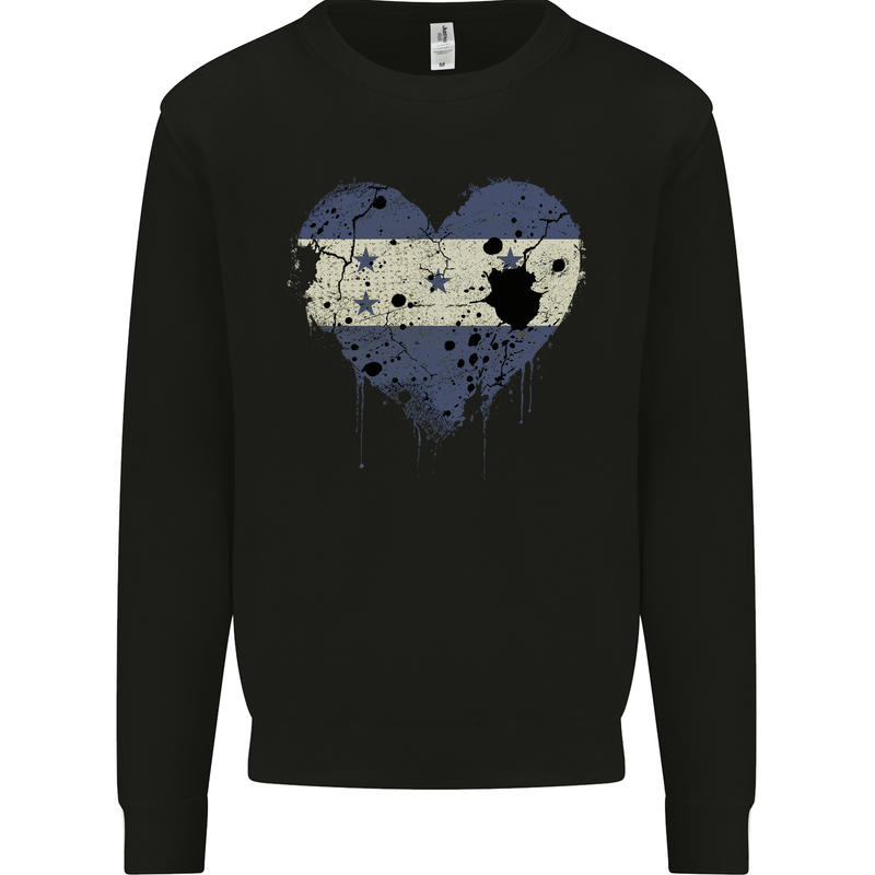 Love Honduras Flag Honduran Day Football Mens Sweatshirt Jumper Black