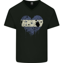 Love Honduras Flag Honduran Day Football Mens V-Neck Cotton T-Shirt Black