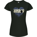 Love Honduras Flag Honduran Day Football Womens Petite Cut T-Shirt Black