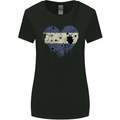 Love Honduras Flag Honduran Day Football Womens Wider Cut T-Shirt Black