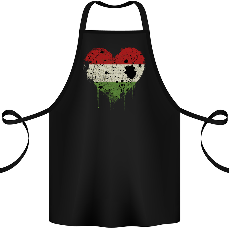 Love Hungary Flag Hungarian Day Football Cotton Apron 100% Organic Black