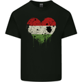 Love Hungary Flag Hungarian Day Football Mens Cotton T-Shirt Tee Top Black