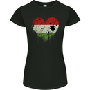 Love Hungary Flag Hungarian Day Football Womens Petite Cut T-Shirt Black