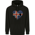 Love Iceland Flag Icelander Day Football Childrens Kids Hoodie Black