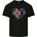 Love Iceland Flag Icelander Day Football Mens Cotton T-Shirt Tee Top Black