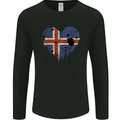 Love Iceland Flag Icelander Day Football Mens Long Sleeve T-Shirt Black