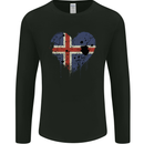 Love Iceland Flag Icelander Day Football Mens Long Sleeve T-Shirt Black