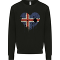 Love Iceland Flag Icelander Day Football Mens Sweatshirt Jumper Black