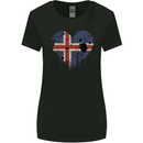 Love Iceland Flag Icelander Day Football Womens Wider Cut T-Shirt Black