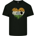 Love India Flag Indian Day Football Kids T-Shirt Childrens Black