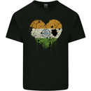 Love India Flag Indian Day Football Mens Cotton T-Shirt Tee Top Black