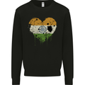 Love India Flag Indian Day Football Mens Sweatshirt Jumper Black