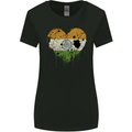 Love India Flag Indian Day Football Womens Wider Cut T-Shirt Black