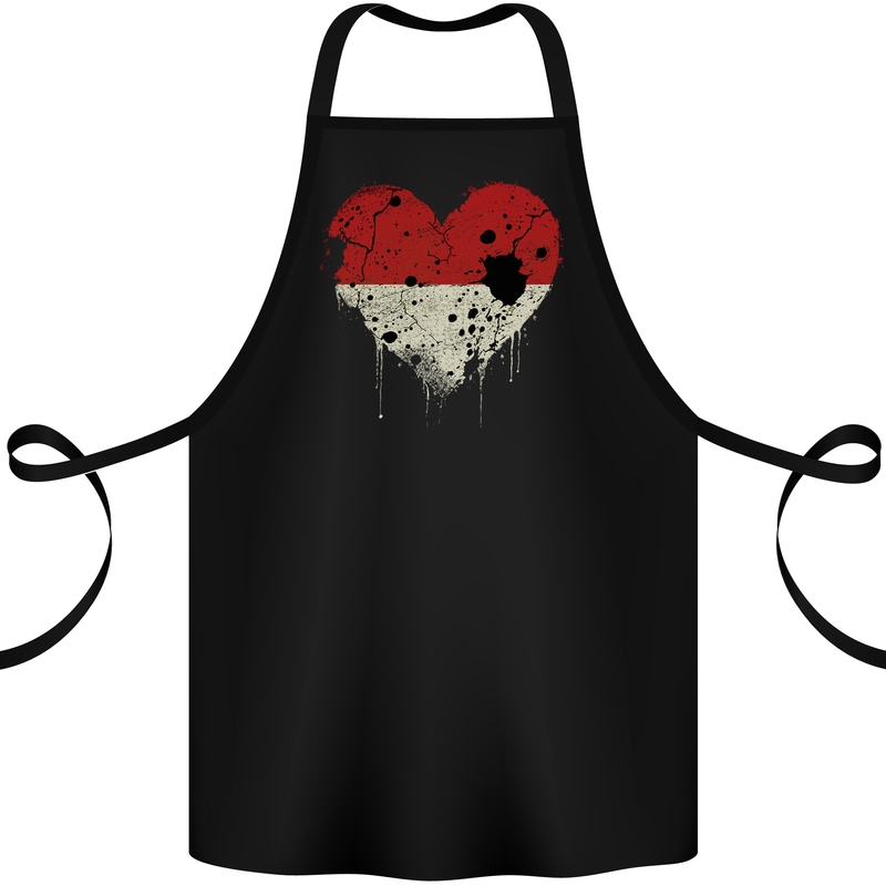 Love Indonesia Flag Indonesian Day Football Cotton Apron 100% Organic Black