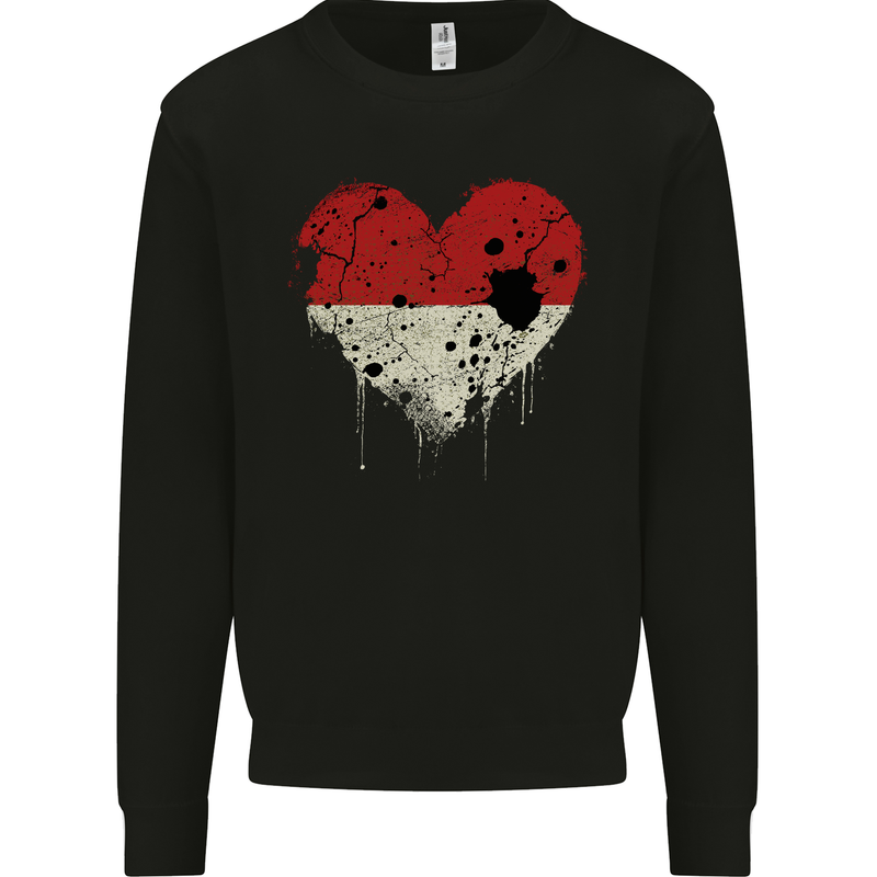 Love Indonesia Flag Indonesian Day Football Mens Sweatshirt Jumper Black