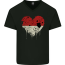 Love Indonesia Flag Indonesian Day Football Mens V-Neck Cotton T-Shirt Black