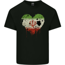 Love Iran Flag Iranian Day Football Kids T-Shirt Childrens Black