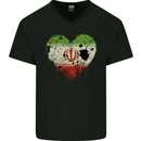 Love Iran Flag Iranian Day Football Mens V-Neck Cotton T-Shirt Black
