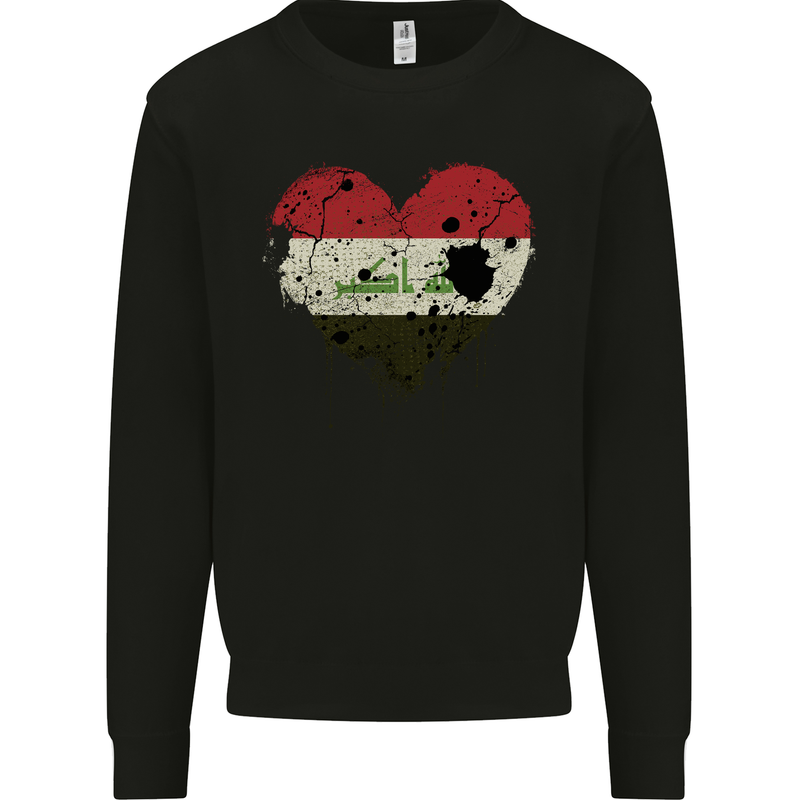 Love Iraq Flag Iraqi Day Football Mens Sweatshirt Jumper Black