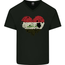 Love Iraq Flag Iraqi Day Football Mens V-Neck Cotton T-Shirt Black