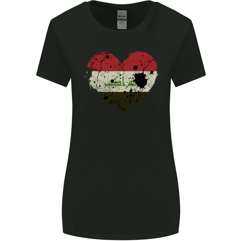 Love Iraq Flag Iraqi Day Football Womens Wider Cut T-Shirt Black
