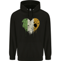 Love Ireland Flag Irish St Patricks Day Football Mens 80% Cotton Hoodie Black