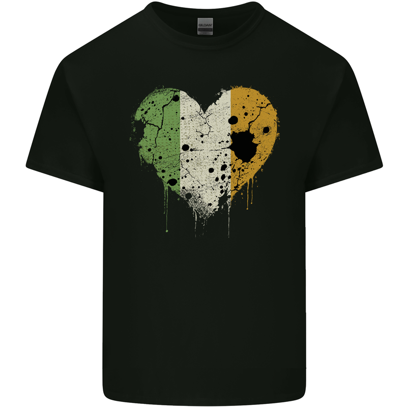 Love Ireland Flag Irish St Patricks Day Football Mens Cotton T-Shirt Tee Top Black