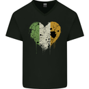 Love Ireland Flag Irish St Patricks Day Football Mens V-Neck Cotton T-Shirt Black